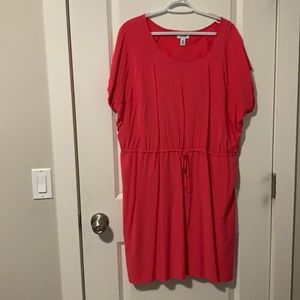 Coral short sleeve summer dress